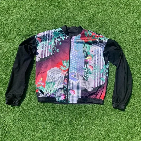 Nike Womens Satin Reversible Running Jacket rare Black Japanese Design Small. - Picture 6 of 8